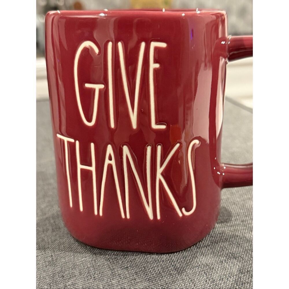 Rae Dunn Give Thanks Thanksgiving Burgundy